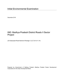 Madhya Pradesh District Roads II Sector Project