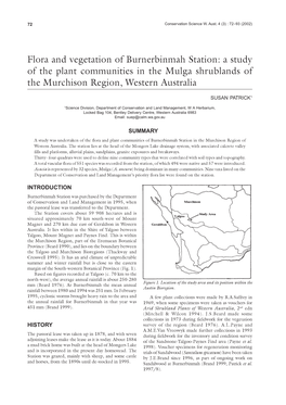 Flora and Vegetation of Burnerbinmah Station: a Study of the Plant Communities in the Mulga Shrublands of the Murchison Region, Western Australia