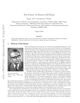 The Science of Murray Gell-Mann