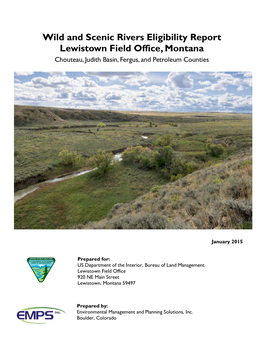 Wild and Scenic Rivers Eligibility Report: Lewistown Field Office