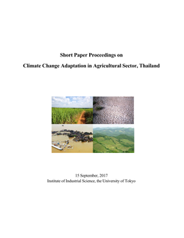 Short Paper Proceedings on Climate Change Adaptation in Agricultural Sector, Thailand