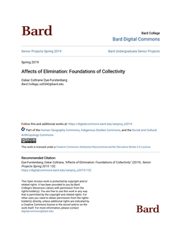 Affects of Elimination: Foundations of Collectivity