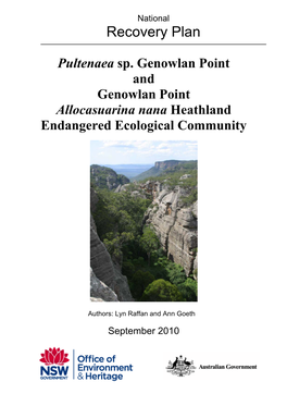 Pultenaea Sp. Genowlan Point and Genowlan Point Allocasuarina Nana Heathland Endangered Ecological Community