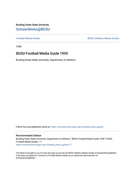 BGSU Football Media Guide 1950