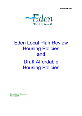 Housing Local Plan Review