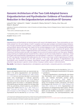 Genomic Architecture of the Two Cold-Adapted Genera Exiguobacterium and Psychrobacter: Evidence of Functional Reduction in the Exiguobacterium Antarcticum B7 Genome