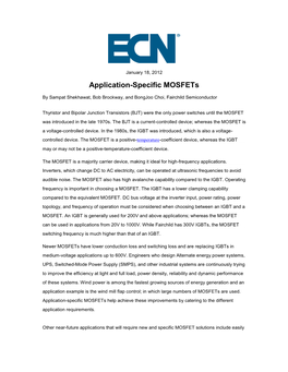 Application-Specific Mosfets