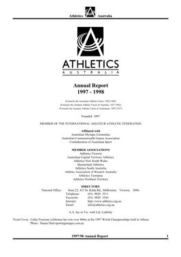 Athletics Australia Annual Report 1997-98