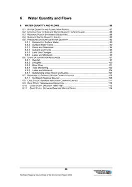 Water Quantity and Flows