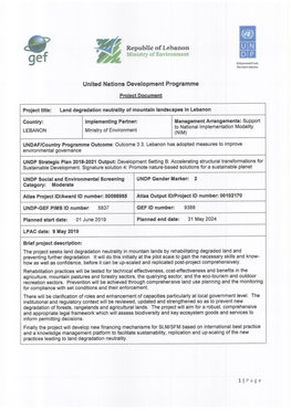 UNDP 5837 GEF 9388 Lebanon LDN Prodoc Signed By