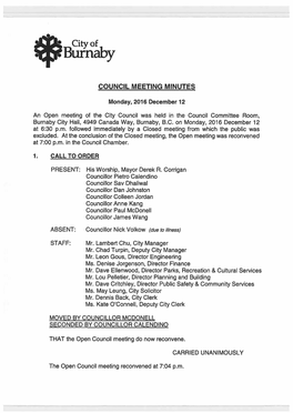 Council Meeting Minutes