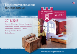 For Connoisseurs Hotel Recommendations 2016/2017