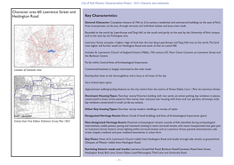 Character Area 60: Lawrence Street and Heslington Road Key Characteristics