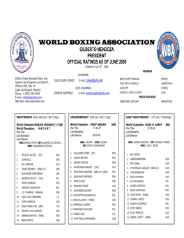 World Boxing Association Gilberto Mendoza