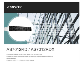 ASUSTOR AS7012RD/7012RDX Datasheet