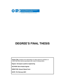 Degree's Final Thesis