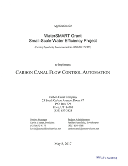 Carbon Canal Flow Control Automation