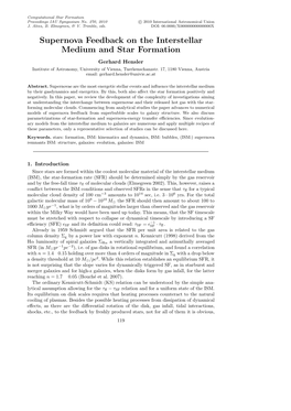 Supernova Feedback on the Interstellar Medium and Star Formation