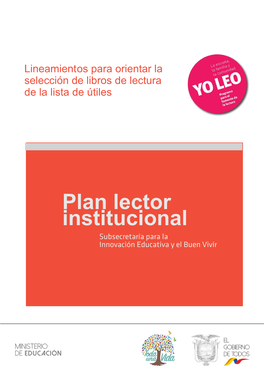 Lineamientos Para Orientar La Conformación Del Plan Lector