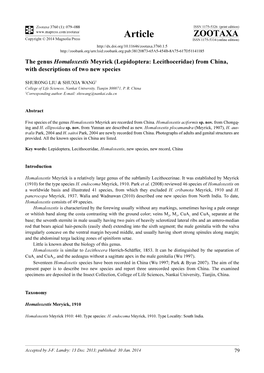 Lepidoptera: Lecithoceridae) from China, with Descriptions of Two New Species