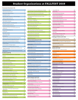 Student Organizations at FALLFEST 2019