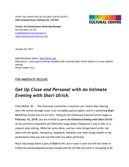 An Intimate Evening with Shari Ulrich