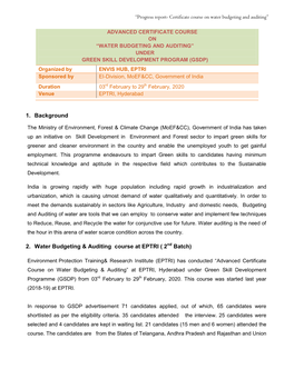 Water Budgeting and Auditing”