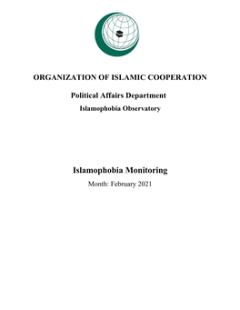 Islamophobia Monitoring Month: February 2021