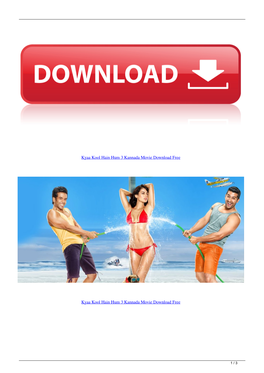 Kyaa Kool Hain Hum 3 Kannada Movie Download Free