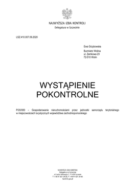 Wystąpienie Pokontrolne