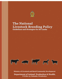 National Livestock Breeding Policy Guidelines and Strategies for Sri Lanka