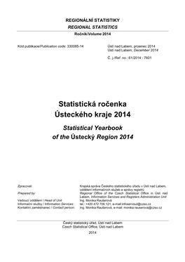 Statistická Ročenka Ústeckého Kraje 2014