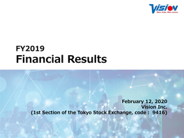 FY2019 Financial Results
