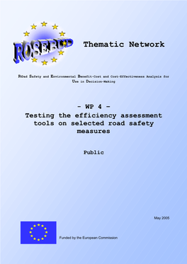 Testing the Efficiency Assessment Tools on Selected Road Safety Measures