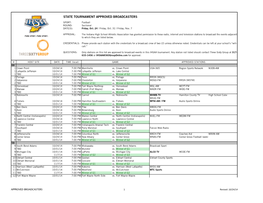 State Tournament Approved Broadcasters