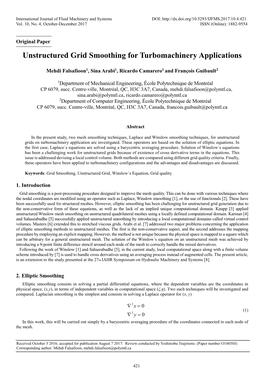 Unstructured Grid Smoothing for Turbomachinery Applications