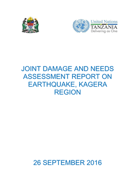 Joint Damage and Needs Assessment Report on Earthquake, Kagera Region