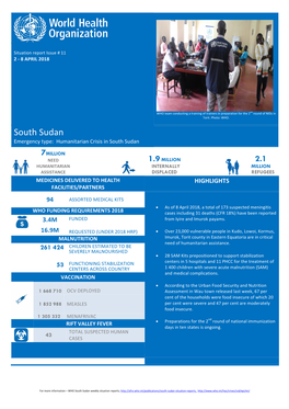 South Sudan Emergency Type: Humanitarian Crisis in South Sudan