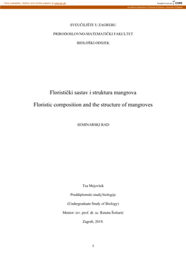 Floristički Sastav I Struktura Mangrova Floristic Composition And