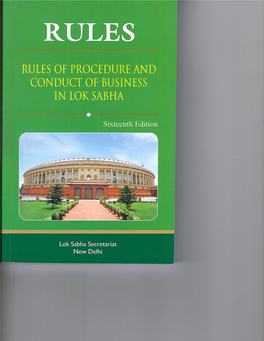 Rules of Procedure and Conduct of Business in Lok Sabha