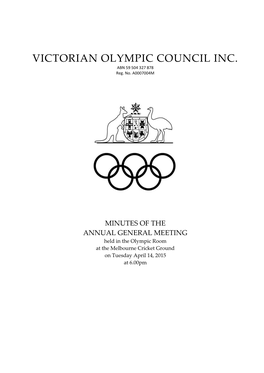 VICTORIAN OLYMPIC COUNCIL INC. ABN 59 504 327 878 Reg