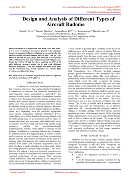 Design and Analysis of Different Types of Aircraft Radome