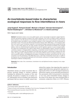 An Invertebrate-Based Index to Characterize Ecological Responses to Flow Intermittence in Rivers