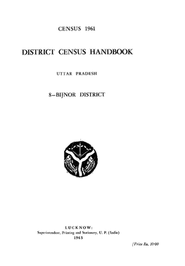 District Census Handbook, 8-Bijnor, Uttar Pradesh