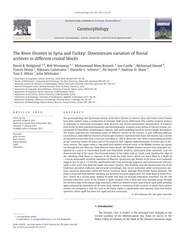 The River Orontes in Syria and Turkey: Downstream Variation of ﬂuvial Archives in Different Crustal Blocks