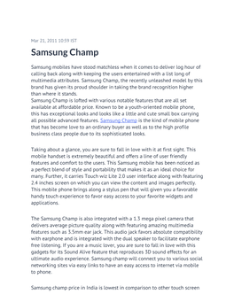 Samsung Champ