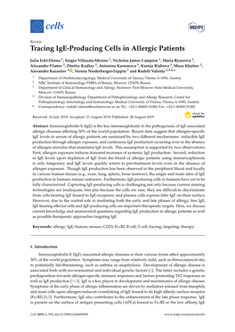 Tracing Ige-Producing Cells in Allergic Patients