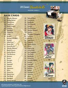 2018 Cryptozoic DC Bombshells Series 2 Checklist