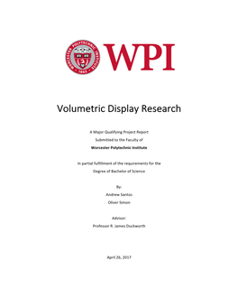 Volumetric Display Research