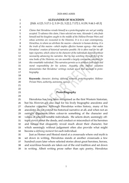 ALEXANDER of MACEDON *Hdt. 4.123, 5.17.1−2, 5.19−21, 5.22